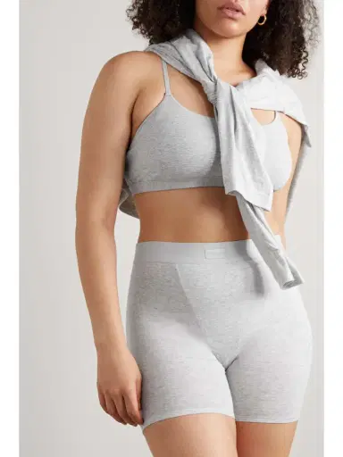 Skims Boyfriend tretch-modal And Cotton-blend Jersey Boxer horts - Light Heather Grey | Thumbnail 5 Skims Boyfriend tretch-modal And Cotton-blend Jersey Boxer horts - Light Heather Grey | Thumbnail 5