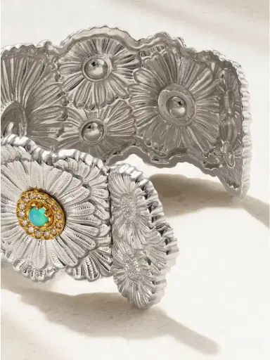 Buccellati Daisy Blossoms Gold-plated, Agate And Diamond Cuff | Thumbnail 3 Buccellati Daisy Blossoms Gold-plated, Agate And Diamond Cuff | Thumbnail 3