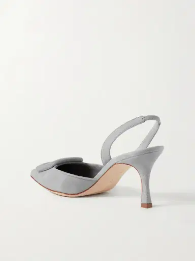 Manolo Blahnik Maysli 70 Buckled Suede Slingback Pumps | Thumbnail 3 Manolo Blahnik Maysli 70 Buckled Suede Slingback Pumps | Thumbnail 3