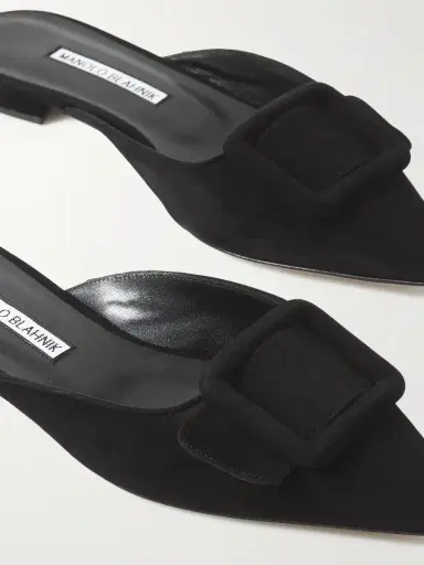 Manolo Blahnik Maysale Buckled Suede Point-toe Flats | Thumbnail 4 Manolo Blahnik Maysale Buckled Suede Point-toe Flats | Thumbnail 4