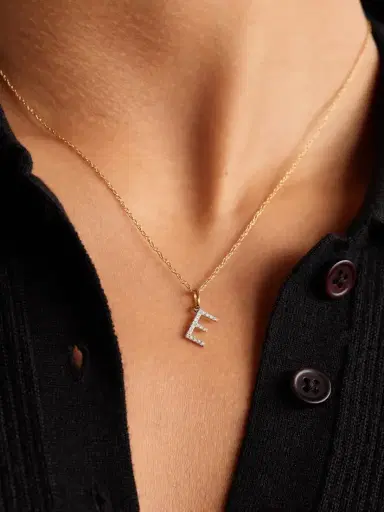 STONE AND STRAND Initial 9-karat Gold Diamond Necklace | Thumbnail 2 STONE AND STRAND Initial 9-karat Gold Diamond Necklace | Thumbnail 2