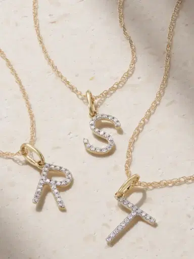 STONE AND STRAND Initial 9-karat Gold Diamond Necklace | Thumbnail 1 STONE AND STRAND Initial 9-karat Gold Diamond Necklace | Thumbnail 1