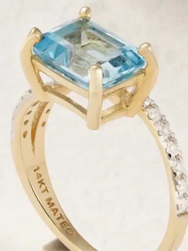 Mateo Point Of Focus 14-karat Gold, Topaz And Diamond Ring | Thumbnail 4 Mateo Point Of Focus 14-karat Gold, Topaz And Diamond Ring | Thumbnail 4