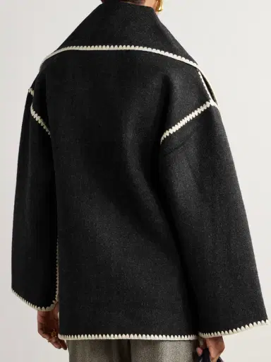 TOTEME Draped Fringed Wool-blend Jacket | Thumbnail 4 TOTEME Draped Fringed Wool-blend Jacket | Thumbnail 4