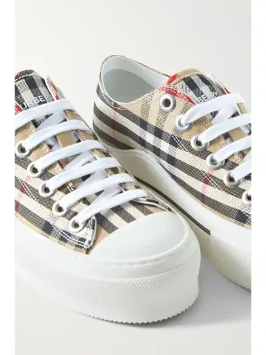 Burberry Checked Canvas Sneakers | Thumbnail 4 Burberry Checked Canvas Sneakers | Thumbnail 4