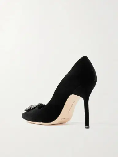 Manolo Blahnik Hangisi 105 Crystal-embellished Velvet Pumps | Thumbnail 3 Manolo Blahnik Hangisi 105 Crystal-embellished Velvet Pumps | Thumbnail 3