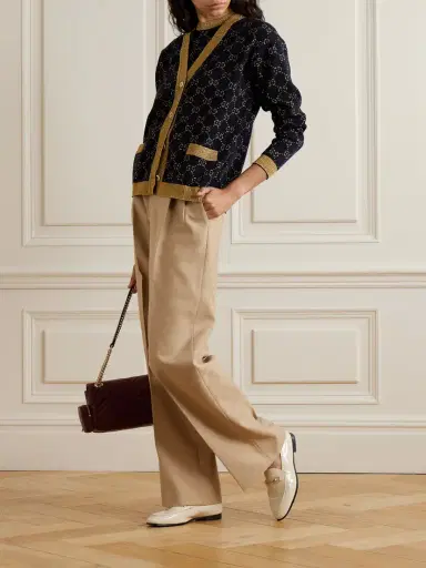 Gucci etallic Jacquard-knit Cotton-blend Cardigan | Thumbnail 2 Gucci etallic Jacquard-knit Cotton-blend Cardigan | Thumbnail 2