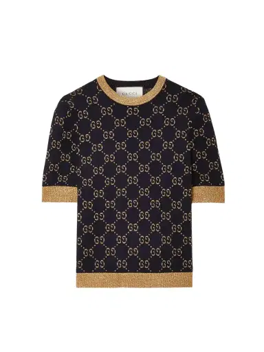 Gucci Metallic Jacquard-knit Cotton-blend Sweater | Thumbnail 1 Gucci Metallic Jacquard-knit Cotton-blend Sweater | Thumbnail 1