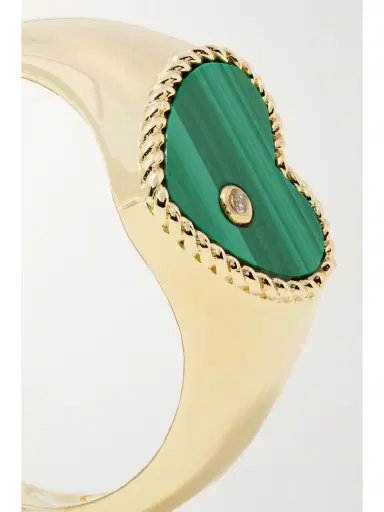 Yvonne Léon 9-karat Gold, Malachite And Diamond Signet Ring | Thumbnail 4 Yvonne Léon 9-karat Gold, Malachite And Diamond Signet Ring | Thumbnail 4