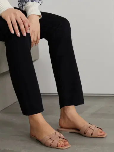 Saint Laurent Tribute Woven Patent-leather Slides | Thumbnail 2 Saint Laurent Tribute Woven Patent-leather Slides | Thumbnail 2