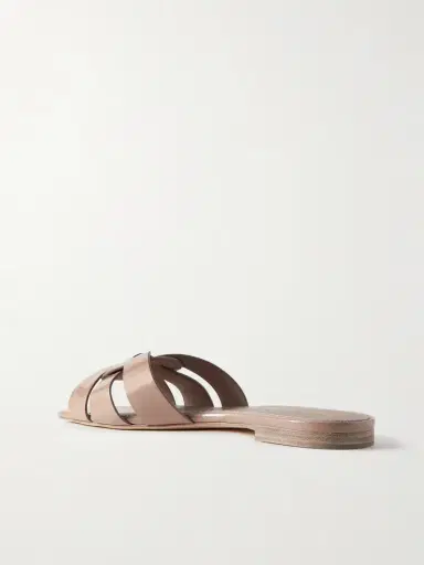 Saint Laurent Tribute Woven Patent-leather Slides | Thumbnail 3 Saint Laurent Tribute Woven Patent-leather Slides | Thumbnail 3