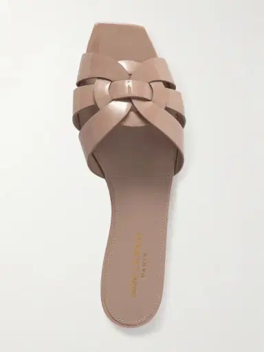 Saint Laurent Tribute Woven Patent-leather Slides | Thumbnail 5 Saint Laurent Tribute Woven Patent-leather Slides | Thumbnail 5