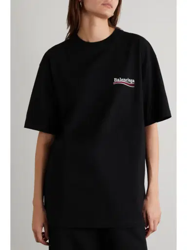 Balenciaga Oversized Embroidered Cotton-jersey T-shirt | Thumbnail 3 Balenciaga Oversized Embroidered Cotton-jersey T-shirt | Thumbnail 3
