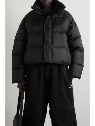 Balenciaga Cropped Quilted Padded Shell-jacquard Jacket | Thumbnail 3 Balenciaga Cropped Quilted Padded Shell-jacquard Jacket | Thumbnail 3