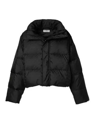 Balenciaga Cropped Quilted Padded Shell-jacquard Jacket | Thumbnail 1 Balenciaga Cropped Quilted Padded Shell-jacquard Jacket | Thumbnail 1