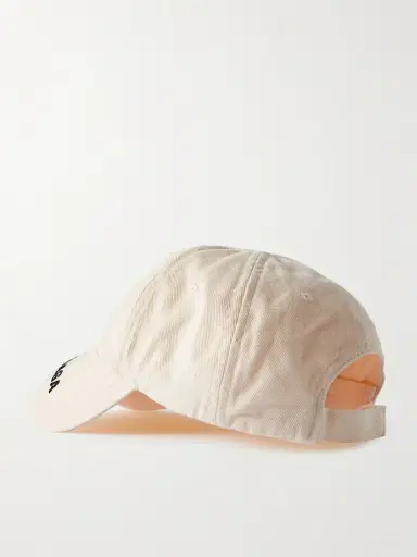 Balenciaga Embroidered Distressed Cotton-twill Baseball Cap | Thumbnail 3 Balenciaga Embroidered Distressed Cotton-twill Baseball Cap | Thumbnail 3