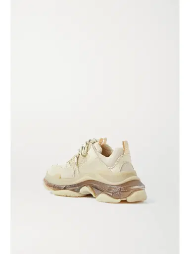 Balenciaga Triple S Clear Sole Logo-embroidered Faux Leather And Mesh Sneakers | Thumbnail 3 Balenciaga Triple S Clear Sole Logo-embroidered Faux Leather And Mesh Sneakers | Thumbnail 3