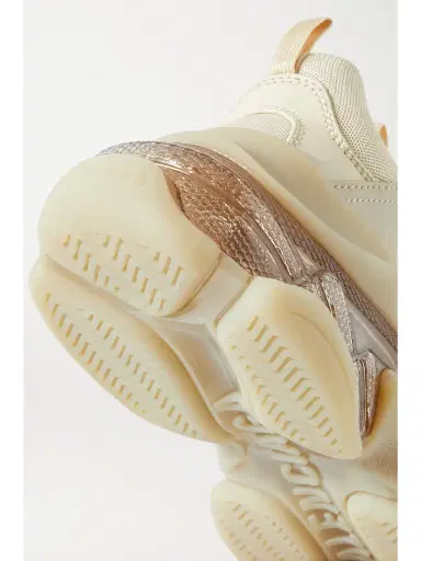 Balenciaga Triple S Clear Sole Logo-embroidered Faux Leather And Mesh Sneakers | Thumbnail 4 Balenciaga Triple S Clear Sole Logo-embroidered Faux Leather And Mesh Sneakers | Thumbnail 4