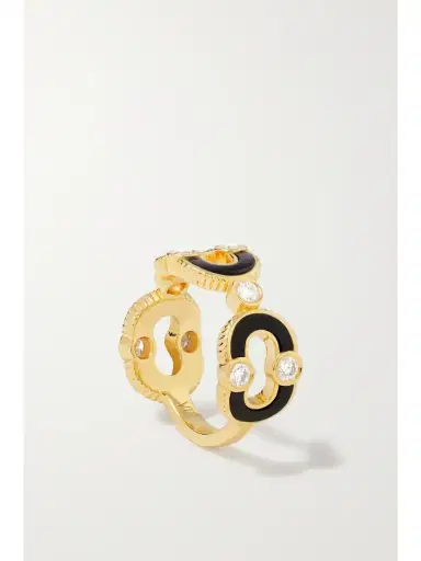 Viltier Magnetic Enchainee 18-karat Gold, Diamond And Onyx Ring | Thumbnail 5 Viltier Magnetic Enchainee 18-karat Gold, Diamond And Onyx Ring | Thumbnail 5
