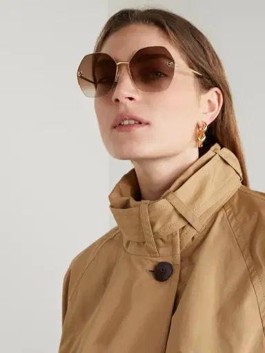 Cartier Eyewear Panthère De Cartier Hexagon-frame Gold-tone Sunglasses | Thumbnail 2 Cartier Eyewear Panthère De Cartier Hexagon-frame Gold-tone Sunglasses | Thumbnail 2