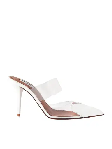 Alaïa Le Cœur 90 Pu And Patent-leather Point-toe Mules | Thumbnail 1 Alaïa Le Cœur 90 Pu And Patent-leather Point-toe Mules | Thumbnail 1