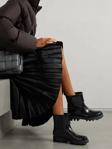 Moncler Ginette Logo-appliquéd Glossed-rubber Rain Boots | Thumbnail 2 Moncler Ginette Logo-appliquéd Glossed-rubber Rain Boots | Thumbnail 2