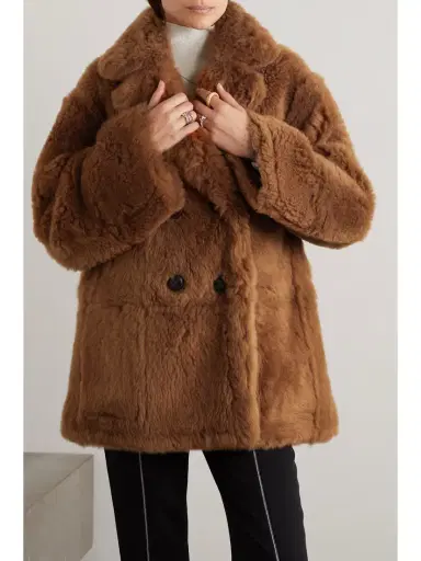 Loro Piana Double-breasted Reversible Shearling And Leather Coat | Thumbnail 3 Loro Piana Double-breasted Reversible Shearling And Leather Coat | Thumbnail 3