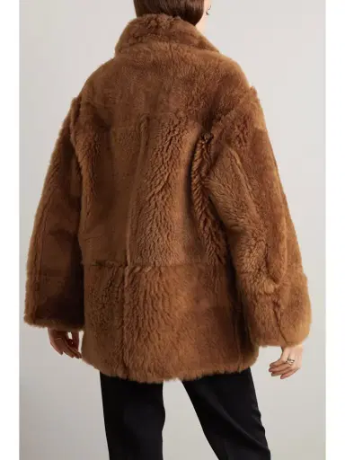 Loro Piana Double-breasted Reversible Shearling And Leather Coat | Thumbnail 4 Loro Piana Double-breasted Reversible Shearling And Leather Coat | Thumbnail 4