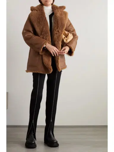 Loro Piana Double-breasted Reversible Shearling And Leather Coat | Thumbnail 6 Loro Piana Double-breasted Reversible Shearling And Leather Coat | Thumbnail 6