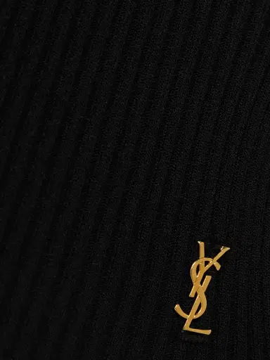Saint Laurent Embellished Ribbed-knit Polo Sweater | Thumbnail 4 Saint Laurent Embellished Ribbed-knit Polo Sweater | Thumbnail 4
