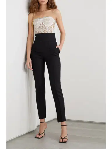 McQueen Satin-trimmed Cotton-blend Corded Lace Bustier Top | Thumbnail 2 McQueen Satin-trimmed Cotton-blend Corded Lace Bustier Top | Thumbnail 2