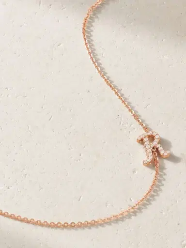 Anita Ko Initial 18-karat Rose Gold Diamond Necklace | Thumbnail 4 Anita Ko Initial 18-karat Rose Gold Diamond Necklace | Thumbnail 4