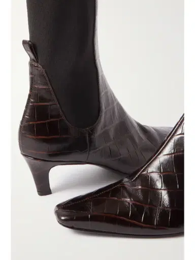 TOTEME + Net Sustain The Mid Heel Croc-effect Leather Ankle Boots | Thumbnail 4 TOTEME + Net Sustain The Mid Heel Croc-effect Leather Ankle Boots | Thumbnail 4