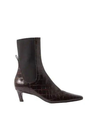 TOTEME + Net Sustain The Mid Heel Croc-effect Leather Ankle Boots | Thumbnail 1 TOTEME + Net Sustain The Mid Heel Croc-effect Leather Ankle Boots | Thumbnail 1