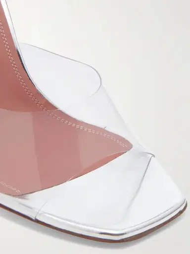 Amina Muaddi Lupita Pvc And Leather Mules | Thumbnail 4 Amina Muaddi Lupita Pvc And Leather Mules | Thumbnail 4