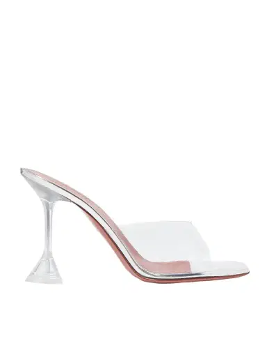 Amina Muaddi Lupita Pvc And Leather Mules | Thumbnail 1 Amina Muaddi Lupita Pvc And Leather Mules | Thumbnail 1