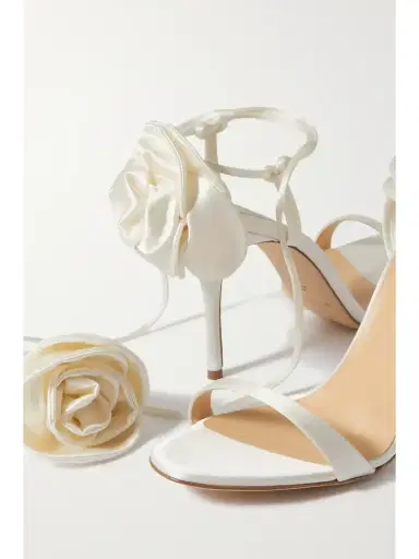 Magda Butrym Appliquéd Satin Sandals | Thumbnail 4 Magda Butrym Appliquéd Satin Sandals | Thumbnail 4