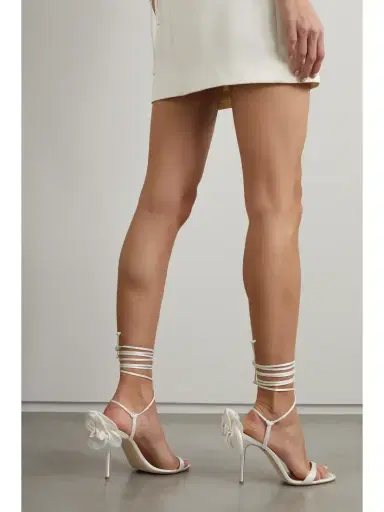 Magda Butrym Appliquéd Satin Sandals | Thumbnail 5 Magda Butrym Appliquéd Satin Sandals | Thumbnail 5