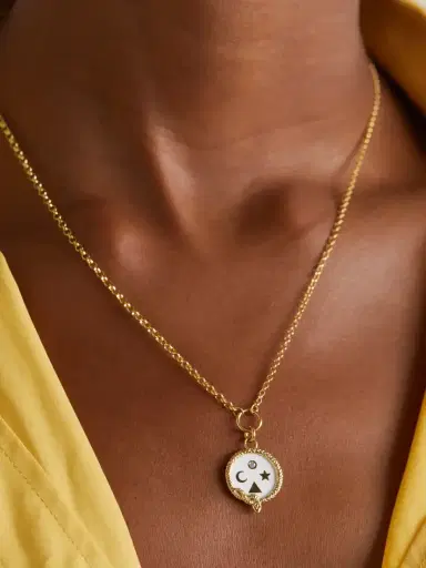 Foundrae Wholeness 18-karat Gold, Enamel And Diamond Necklace | Thumbnail 5 Foundrae Wholeness 18-karat Gold, Enamel And Diamond Necklace | Thumbnail 5