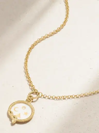 Foundrae Wholeness 18-karat Gold, Enamel And Diamond Necklace | Thumbnail 1 Foundrae Wholeness 18-karat Gold, Enamel And Diamond Necklace | Thumbnail 1