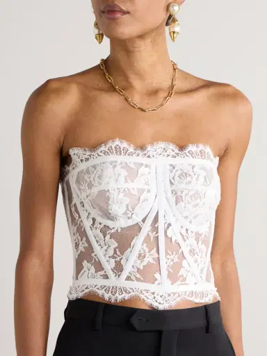 Dolce & Gabbana Grosgrain-trimmed Lace Bustier Top | Thumbnail 3 Dolce & Gabbana Grosgrain-trimmed Lace Bustier Top | Thumbnail 3