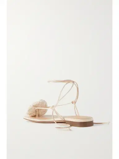 Magda Butrym Crocheted Cotton-blend And Leather Sandals | Thumbnail 3 Magda Butrym Crocheted Cotton-blend And Leather Sandals | Thumbnail 3