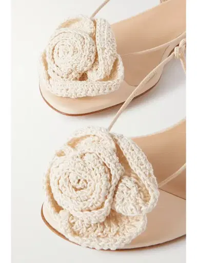 Magda Butrym Crocheted Cotton-blend And Leather Sandals | Thumbnail 4 Magda Butrym Crocheted Cotton-blend And Leather Sandals | Thumbnail 4