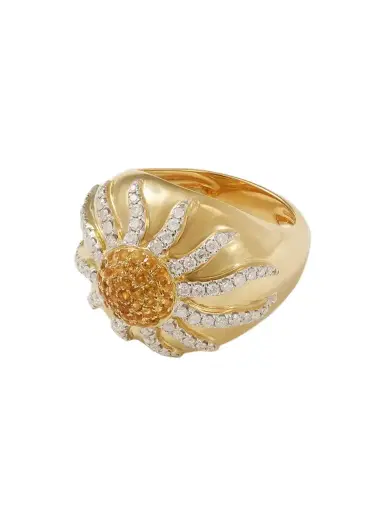 Yvonne Léon 18-karat Gold, Citrine And Diamond Ring | Thumbnail 1 Yvonne Léon 18-karat Gold, Citrine And Diamond Ring | Thumbnail 1