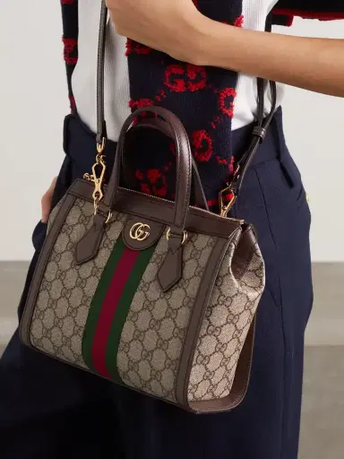 Gucci Ophidia Leather-trimmed Printed Coated-canvas Tote Bag | Thumbnail 2 Gucci Ophidia Leather-trimmed Printed Coated-canvas Tote Bag | Thumbnail 2