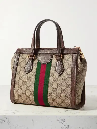 Gucci Ophidia Leather-trimmed Printed Coated-canvas Tote Bag | Thumbnail 3 Gucci Ophidia Leather-trimmed Printed Coated-canvas Tote Bag | Thumbnail 3