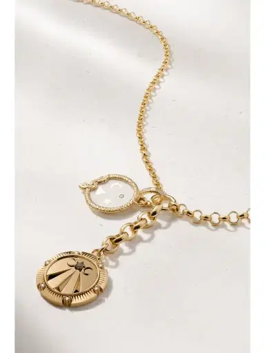 Foundrae Mind Body Soul Wholeness 18-karat Gold, Enamel And Diamond Necklace | Thumbnail 4 Foundrae Mind Body Soul Wholeness 18-karat Gold, Enamel And Diamond Necklace | Thumbnail 4