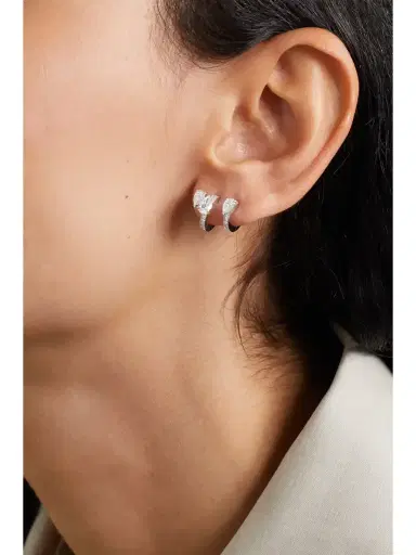 Repossi Serti Sur Vide 18-karat White Gold Diamond Single Earring | Thumbnail 2 Repossi Serti Sur Vide 18-karat White Gold Diamond Single Earring | Thumbnail 2