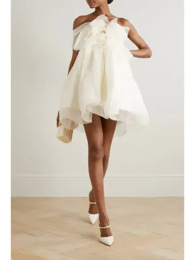 Danielle Frankel Lottie Strapless Appliquéd Silk-organza Mini Dress | Thumbnail 2 Danielle Frankel Lottie Strapless Appliquéd Silk-organza Mini Dress | Thumbnail 2