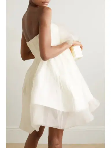 Danielle Frankel Lottie Strapless Appliquéd Silk-organza Mini Dress | Thumbnail 3 Danielle Frankel Lottie Strapless Appliquéd Silk-organza Mini Dress | Thumbnail 3